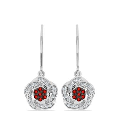 BUY STERLING SILVER EARRING WITH GARNET GEMSTONE EARRING